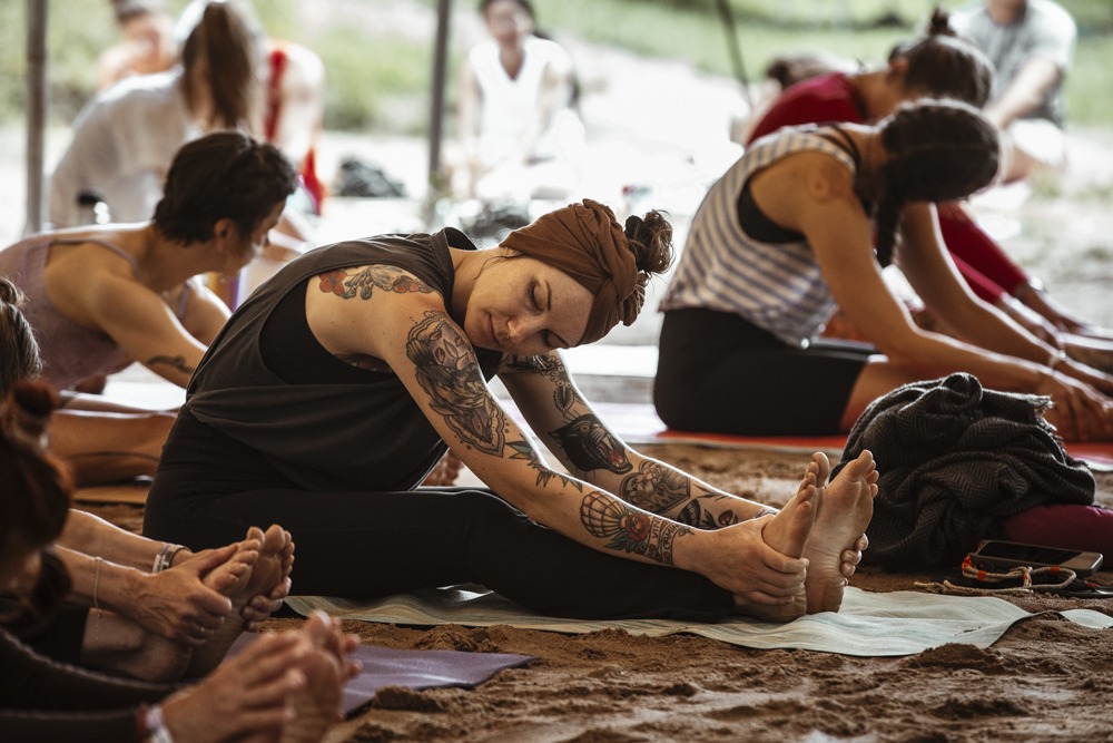 Yoga auf der Wald-Healing