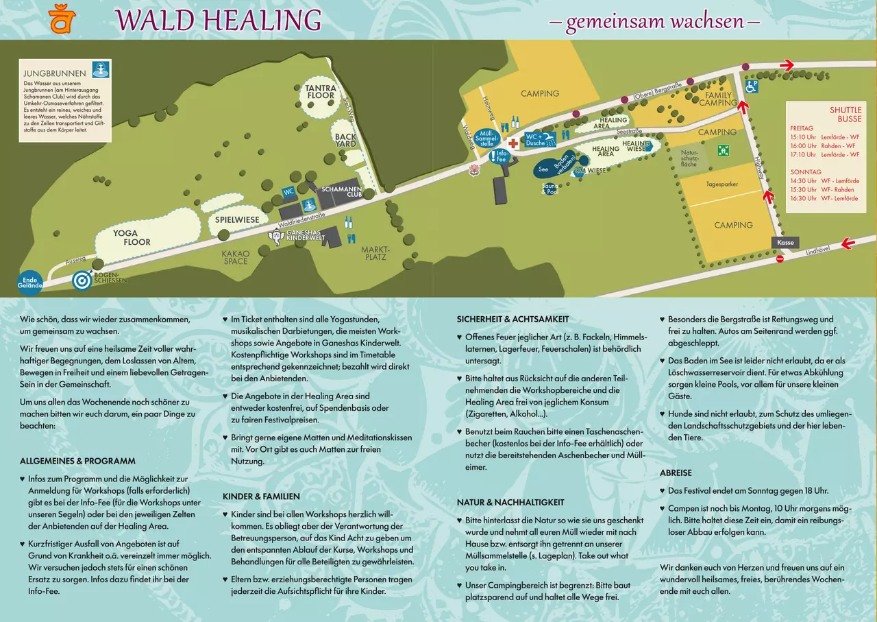 Programm Wald Healing Festival Timetable